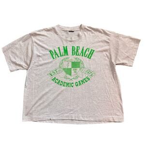 Vintage Palm Beach Boxy Cropped T-Shirt Single Stitch Fits S